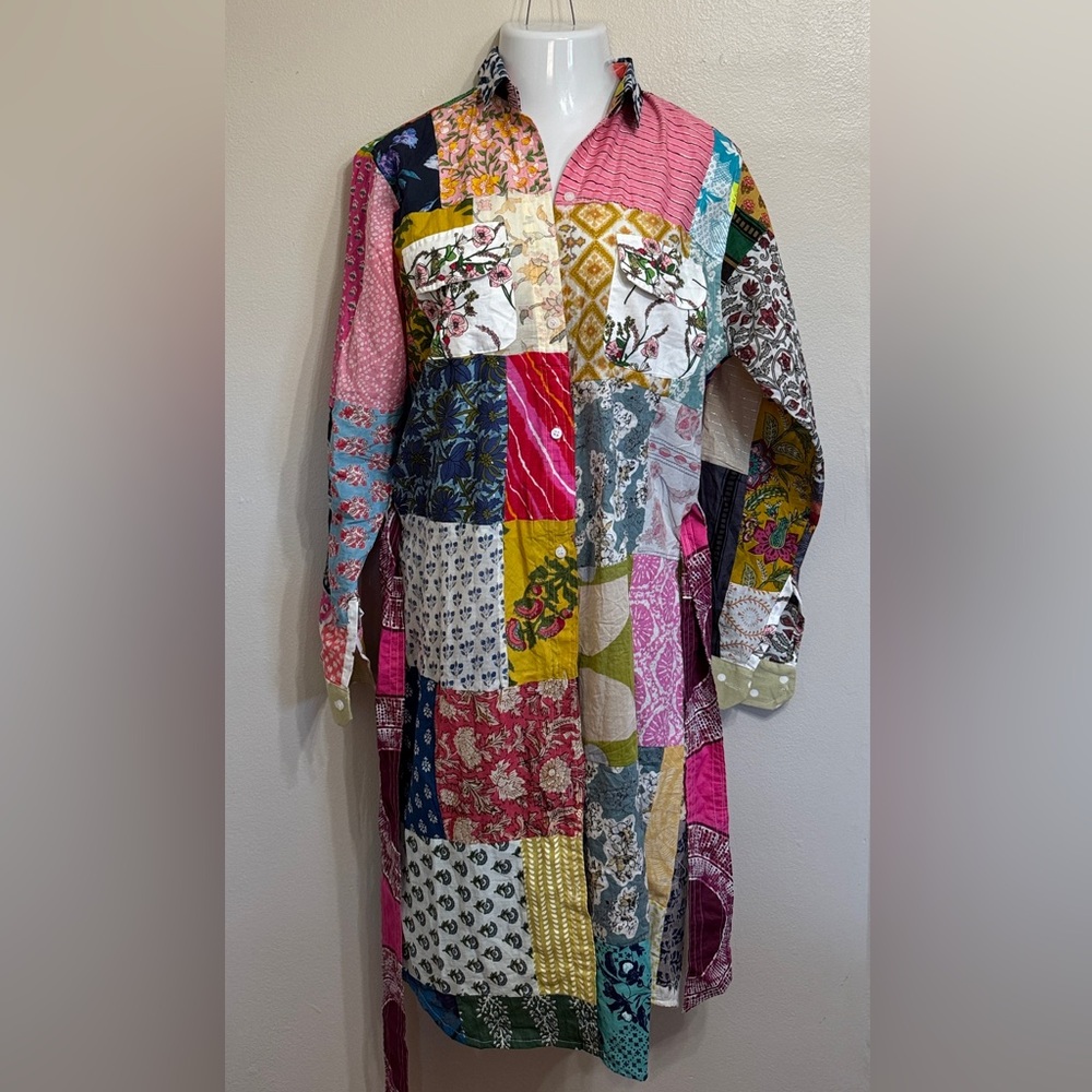 NWOT - Ashley Taylor Patchwork Shirt Dress‎ / Kimono